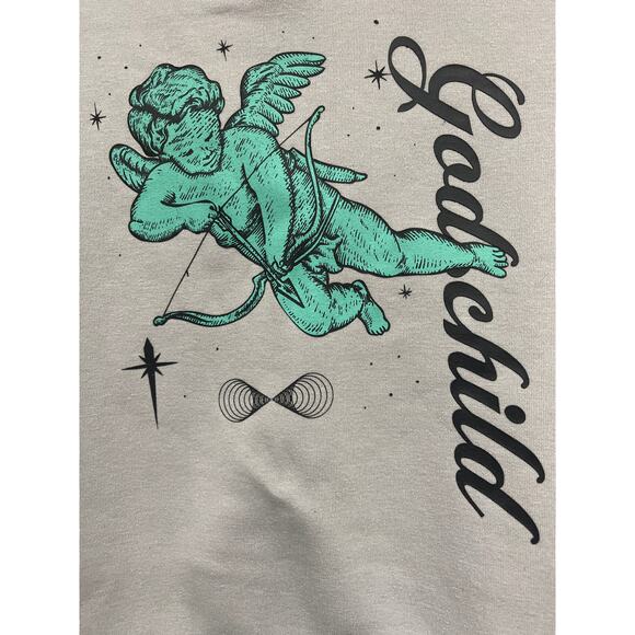 Genuine Authentic Garment Godchild Cherub Angel Hoodie Sweatshirt Men 2XL Grey - Picture 1 of 5